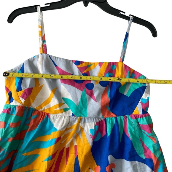 J. Crew Floral Tie-back Maxi Dress Size 4 Petite Island Turquoise Neon - Picture 5 of 11